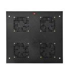 Kit Ventilação Forçada Rack 19" 1U 4 Coolers, Bivolt 110/220V, Chapa Aço Epóxi, Rolamento Blindado Max Eletron