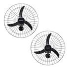 Kit Ventilador De Parede Ventisol Oscilante 60Cm New Preto Grade Proteção 220V 2 unidades