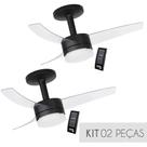 Kit Ventilador De Teto Arno Ultimate Vx21 Com Controle Remoto Preto - 127v - 02 Unidades