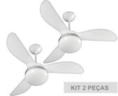Kit Ventilador de Teto Ventisol Fênix Branco/Silver, 3 Velocidades, CV3 Premium - 127v - 02 Unidades