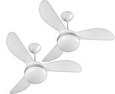 Kit Ventilador de Teto Ventisol Fênix Branco/Silver, 3 Velocidades, CV3 Premium - 127v - 02 Unidades
