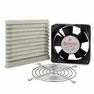 Kit Ventilador Metálico 12x12cm + Veneziana Com Filtro + Grade de Proteção Sibratec