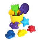 Kit Verão Areia Balde e Forminhas Brinquedo Praia Amarelo