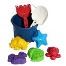 Kit Verão Areia Balde e Forminhas Brinquedo Praia Azul