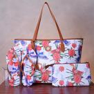 Kit Verão Feminino Completo Bolsa Praia + Chinelo + Necessaire Estilo Tropical