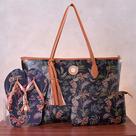 Kit Verão Feminino Completo Bolsa Praia + Chinelo + Necessaire Estilo Tropical