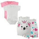 Kit Verão Roupa de Bebê 4 Peças Body Curto e Macacão Regata Kit Verão Roupa de Bebê 4 Peças Body Curto e Macacão Regata