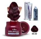 Kit Vermelho Escuro Matizador Dark Red, Coloração 66.62 E Ox Mairibel