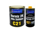 Kit Verniz c21 Alto Solido Automotivo 900ml + endurecedor C21 450ml
