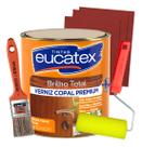 Kit Verniz Incolor Brilhante Copal Madeira 3,6l +Pincel Rolo