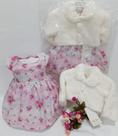 Kit Vestido + Bolero Pelo Longo Bebe Menina Bela Fase 341