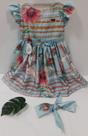 Kit Vestido Cetim Festa + Faixa Infantil Luxo Dtuia 2318