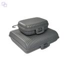 Kit Viagem 2 Peças Saboneteira e Estojo com Frasco 100ml com Trava Cinza para Shampoo Condicionador Multiuso Organizador para Bolsa Mala Plasútil