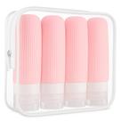 Kit Viagem 4 Frascos Porta Shampoo e Creme Silicone Pote 90ml