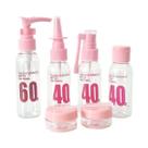 Kit Viagem 6 Peças Frasco Shampo Perfume Condicionador Creme
