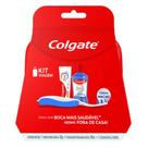 Kit Viagem Colgate Mini Creme Dental + Mini Enxaguatório + Escova viagem