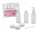 Kit Viagem Frascos Potes Necessaire Higiene Pessoal Plástico Kit Viagem Frascos Potes Necessaire Higiene Pessoal Plástico