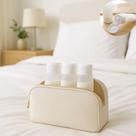 Kit Viagem Porta Shampoo Mini Frasco Pote Creme 3 Peças 60ml Branco