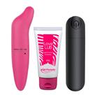 Kit Vibrador Bullet RECARREGÁVEL + Vibrador Ponto G Golfinho + Lubrificante Neutro Love Lub Nº02