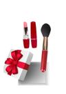 Kit Vibrador Discreto Formato Batom + Pincel de Maquiagem Massageador Clitóris Prazer Feminino