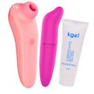 Kit Vibrador Feminino Sugador Clitóris Mamilos Seios Masturbador Estimulador Vagina SEXSHOP