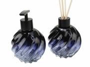 Kit Vidros Espiral Degrade Azul 250ml Porta Saboneteira Difusor Varetas