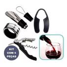 Kit Vinho 4 Peças Em Metal Top Chef Abridor Saca Rolhas Dosador Cortador de Lacre