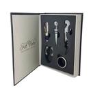 Kit Vinho Abridor Saca Rolhas Tampa Dosador Livro 05 peças