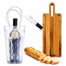 Kit Vinho Bolsa Cooler Aerador Tábua Frios Queijos 3 Peças