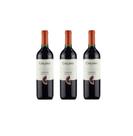 Kit Vinho Chilano Carménère Tinto Meio Seco Chileno 750ml 3u
