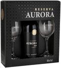 Kit Vinho Reserva Merlot com 2 Taças - Vinícola Aurora