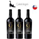 Kit Vinhos Chilenos Gato Negro 9 Lives Carmenere - 3 garrafas