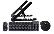 Kit Vinik 6 - Teclado e Mouse Com Fio, Suporte Notebook E Mousepad