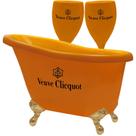 Kit Vintage Banheira Champanheira Veuve Clicquot Laranja 2 Taça Espumante