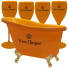 Kit Vintage Banheira Champanheira Veuve Clicquot Laranja 4 Taça Espumante Kit Vintage Banheira Champanheira Veuve Clicquot Laranja 4 Taça Espumante