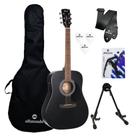 Kit Violão Cort AD810E BKS Folk Capa/Suporte/Acessórios