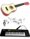 Kit Violão E Piano Infantil Crianças Aprendizado Brinquedo presente de natal infantil