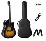 Kit Violão Folk Elétrico Tagima Andes Aço Sunburst