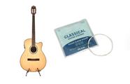 Kit violão land eletrico nylon natural encordoamento