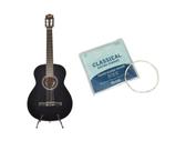 Kit violão preto nylon ln 39 encordoamento pa c30