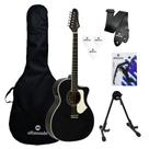 Kit Violão Tagima Rio Negro Preto Capa/Suporte/Acessórios