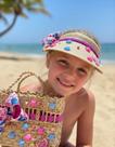 Kit Viseira E Bolsa De Palha Infantil Moda Praia - Infantil