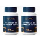 Kit Vitamina D3 2000UI COM K2 2 Potes com 60 Cápsulas Cada Total 120 Unidades