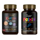 Kit Vitaminas Kidszin C D Zinco com Peixin 60+60 cápsulas mastigaveis