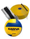 Kit Vôlei Rede Com Cabo Bola Fita De Marcação Pinos