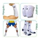 Kit Vôlei Seleção Brasileira Meia + Joelheira + Manguito N1 Sport Branco Kit Vôlei Seleção Brasileira Meia + Joelheira + Manguito N1 Sport Branco