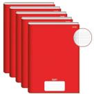 Kit Volta As Aulas 5 Cadernos Brochurão Pequeno Com 80 Fls. Stiff Vermelho - Jandaia