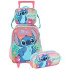 Kit Volta As Aulas Mochila de Rodinha Stitch Rosa