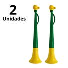 KIT Vuvuzela Corneta Torcedor Grande Brasil 41cm Som Potente