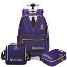 Kit Wandinha Mochila de Rodas Lancheira Térmica e Estojo Box